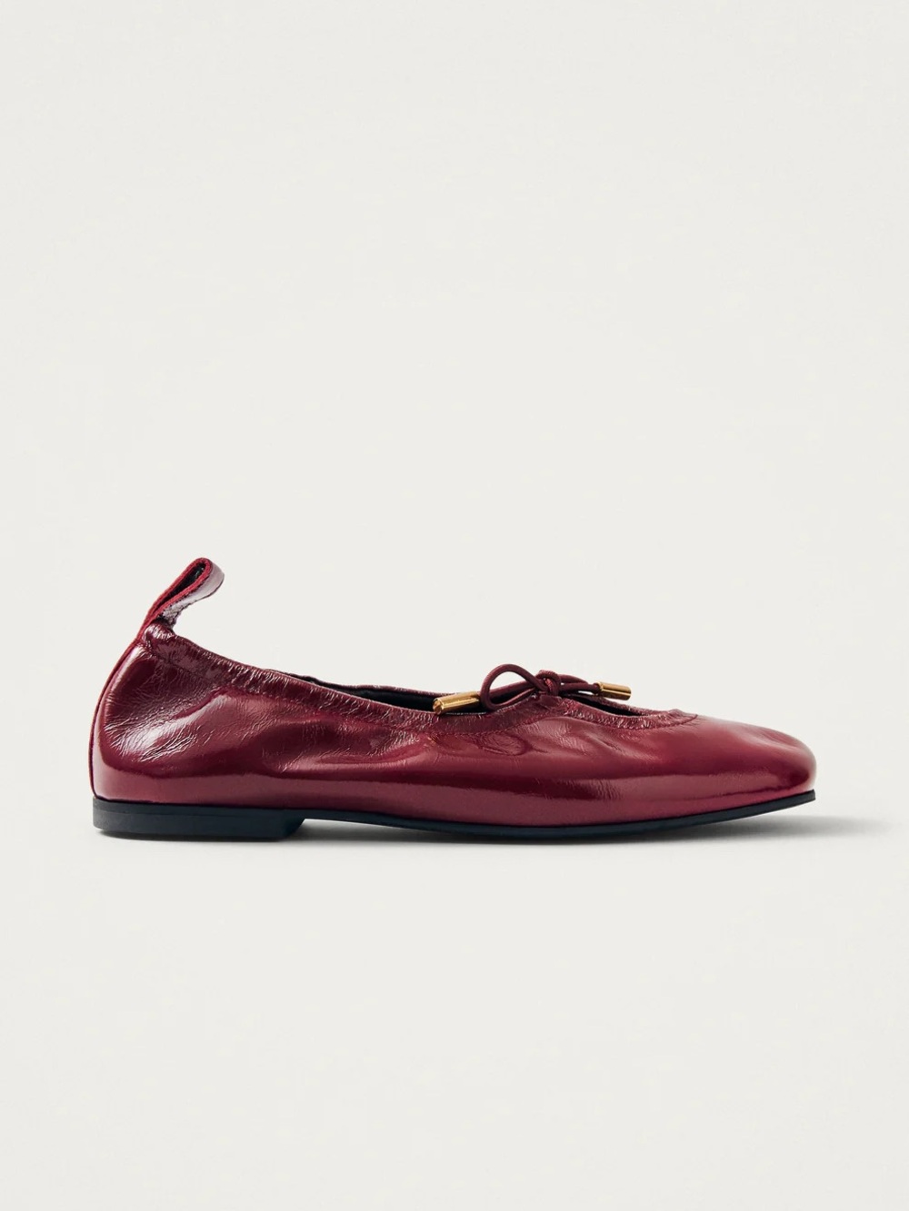 BNIB - ALOHAS ROSALIND BURGUNDY PATENT LEATHER FLATS - Size EU 37 - Picture 3 of 8